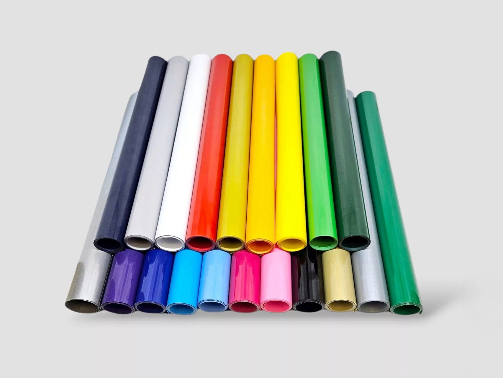 Colorful rolls of heat transfer vinyl
