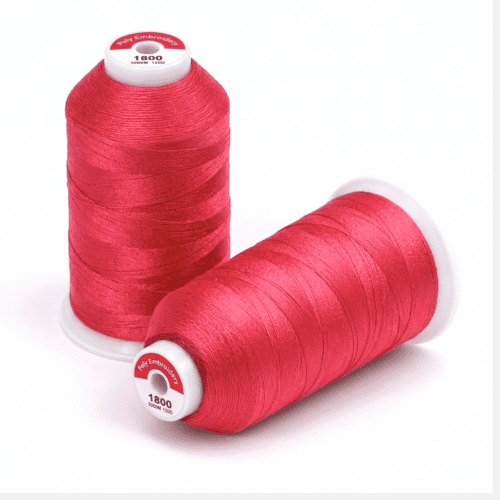 Two cones of 1800 Wildfire polyester embroidery thread, 5000M each, 12 cones per box