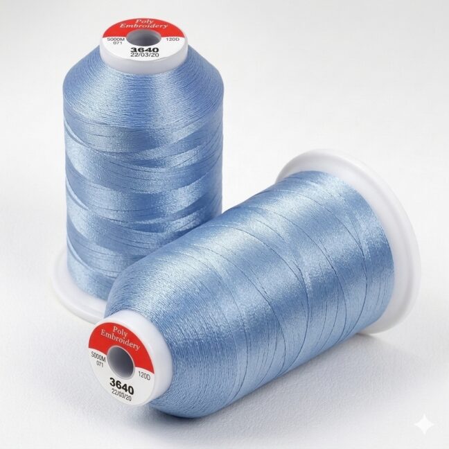 Light Blue embroidery thread cones