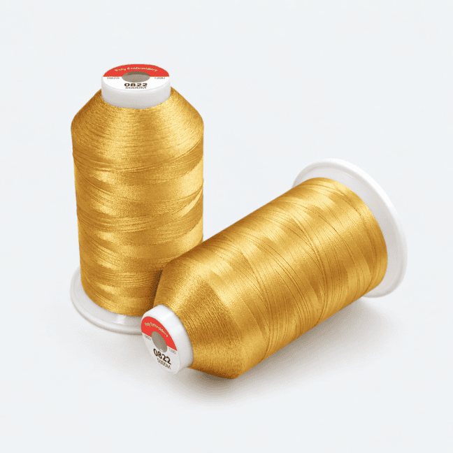 Golden Yellow embroidery thread cones