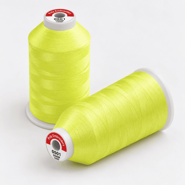 Lemon Green embroidery thread cones