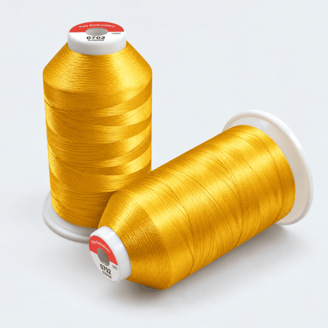 Sunflower Yellow embroidery thread cones
