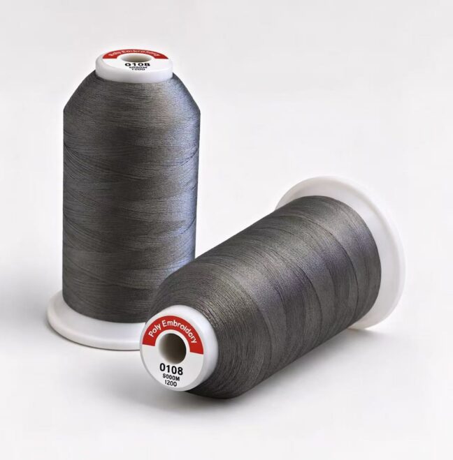 Cobblestone Grey embroidery thread cones